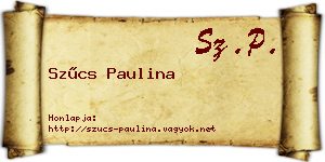 Szűcs Paulina névjegykártya